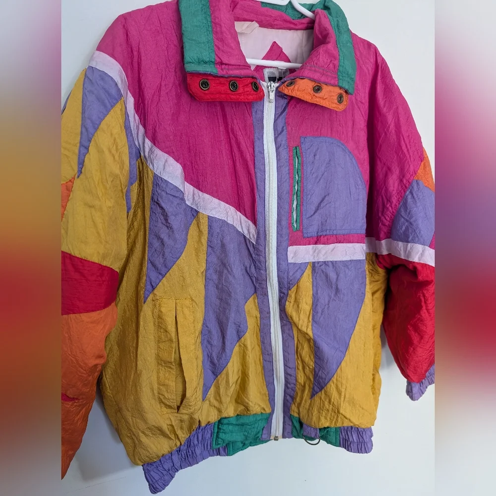 Vintage 80s/90s DJI Colorblock Windbreaker Jacket - Picture 3 of 8